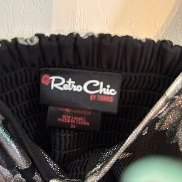 Retro Chic by Torrid. Black and iridescent floral dress. Fully lined, mesh top. - Picture 3 of 6